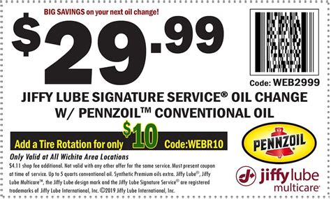 oil change coupons jiffy lube